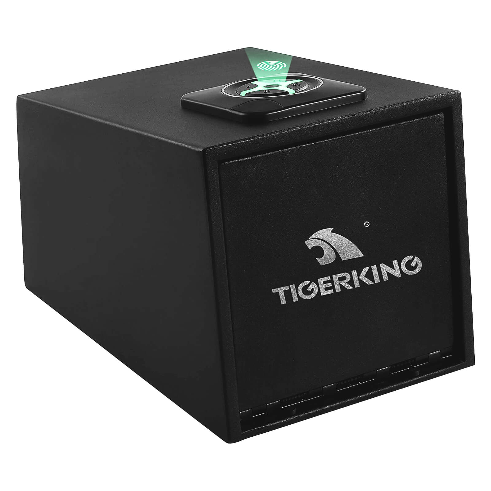 TIGERKING Biometric Gun Safe for Pistols, Quick Access Pistol Safe With Fingerprint/Keypad/Key Access, Handgun Safe for Nightstand/Car/Home