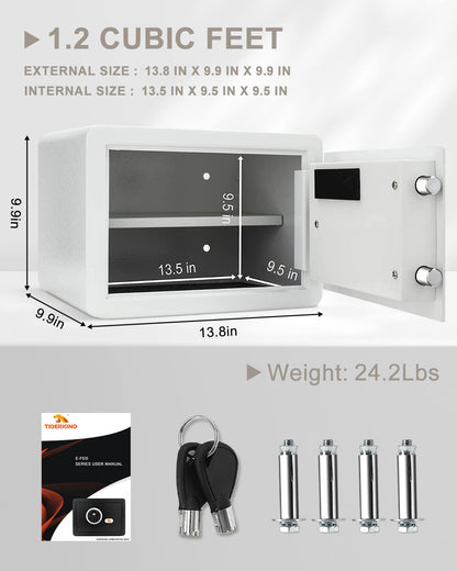 TIGERKING Small Closet Safe With Fingerprint Mini Home Safes FE25FED Little Biometric Safe Box For Home